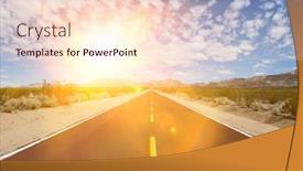  Presentation with sunshine - Colorful slides enhanced with straight-desert-road-with-strong backdrop and a lemonade colored foreground
