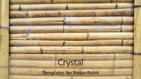  Presentation with textured natural bamboo fence - Presentation theme having straight lines square - bamboo fence background background and a coral colored foreground