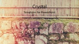  Presentation with green bamboo on green - PPT layouts featuring straight lines square - bamboo fence on stone background and a  colored foreground