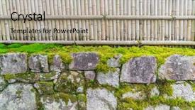  Presentation with green bamboo on green - Amazing slide deck having straight lines square - bamboo fence on stone backdrop and a light gray colored foreground