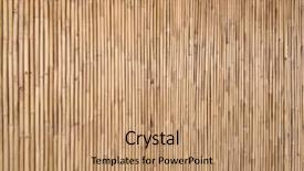  Presentation with bamboo - Slide set enhanced with straight lines square - bamboo fence background and a coral colored foreground