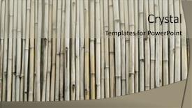  Presentation with textured natural bamboo fence - Presentation theme enhanced with straight lines square - bamboo fence background and a  colored foreground
