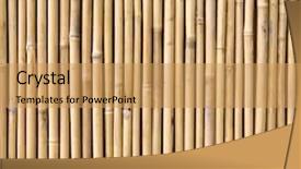 Presentation with textured natural bamboo fence - Colorful PPT layouts enhanced with straight lines square - bamboo fence backdrop and a  colored foreground