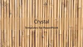  Presentation with textured natural bamboo fence - PPT theme featuring straight lines square - bamboo fence background and a  colored foreground