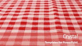  Presentation with tablecloth - Presentation having straight lines square - red and white tablecloth background and a coral colored foreground