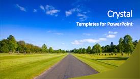  Presentation with summer - Cool new presentation design with straight one lane country road backdrop and a cobalt blue colored foreground