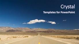  Presentation with death - Cool new PPT layouts with straight road in death valley backdrop and a navy blue colored foreground