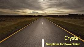  Presentation with road light - Slides enhanced with straight tar road leading background and a tawny brown colored foreground