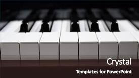  Presentation with musical instruments piano keys and - PPT layouts having straight view of an octave of piano keys background and a tawny brown colored foreground