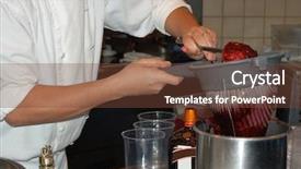  Presentation with sauce - Amazing theme having strained food - chef straining a sauce backdrop and a tawny brown colored foreground