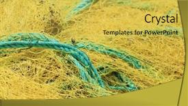  Presentation with fishing nets - PPT theme having strained food - fishing nets closeup background and a yellow colored foreground