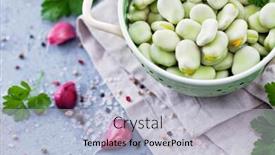  Presentation with broad - PPT theme enhanced with strainer-full-of-fresh-broad background and a light gray colored foreground