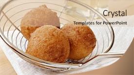  Presentation with foods - Beautiful PPT theme featuring strainer used to lift food backdrop and a lemonade colored foreground