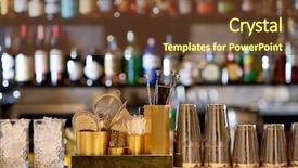  Presentation with alcohol - Slides consisting of strainers on bar counter background and a tawny brown colored foreground