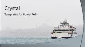  Presentation with strait - Presentation theme featuring strait during a snow blizzard background and a white colored foreground