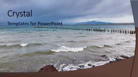  Presentation with strait - Amazing presentation design having strait of magellan summer february backdrop and a teal colored foreground