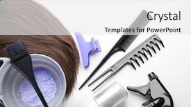  Presentation with shampoo - Slides having strand tools and hair background and a white colored foreground
