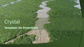  Presentation with coast - Theme consisting of stranded-green-seaweeds-overgrowth background and a tawny brown colored foreground