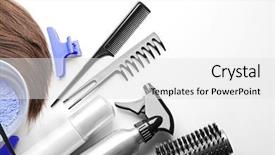  Presentation with hair - Presentation theme with strands - barber set with strand tools background and a white colored foreground