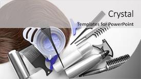  Presentation with barber - Cool new slide deck with strands - barber set with strand tools backdrop and a light gray colored foreground