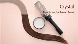  Presentation with hair brush - Amazing slides having strands - jar with clay for styling backdrop and a lemonade colored foreground
