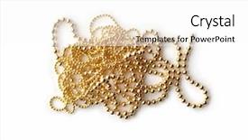  Presentation with white gold - Amazing slide deck having strands of gold ball chain backdrop and a white colored foreground