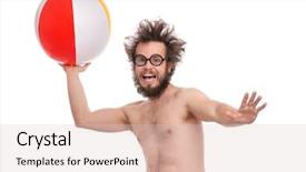  Presentation with haircut - Colorful PPT theme enhanced with strange - crazy bearded man with funny backdrop and a lemonade colored foreground