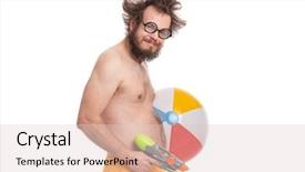  Presentation with haircut - PPT layouts having strange - crazy bearded man with funny background and a lemonade colored foreground