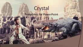  Presentation with crocodile - Audience pleasing presentation design consisting of strange - karateka fights with crocodile backdrop and a lemonade colored foreground