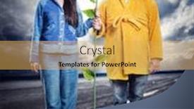  Presentation with sunflower sunflower sunflower sunflower sunflower - Slides enhanced with strange-couple-holding-sunflower background and a yellow colored foreground