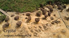  Presentation with amazing - Slides having strange landscape - arail view of the amazing background and a yellow colored foreground