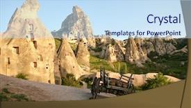  Presentation with cappadocia - Cool new PPT layouts with strange landscape - sandstone formations in cappadocia turkey backdrop and a sky blue colored foreground