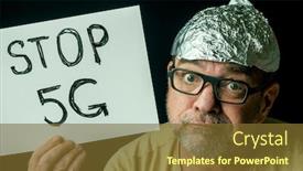  Presentation with fake news - Presentation design with strange-man-in-a-foil background and a tawny brown colored foreground