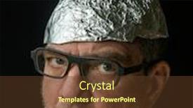  Presentation with fake news - Slide deck enhanced with strange-man-in-a-protective background and a tawny brown colored foreground