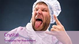  Presentation with schools out - Theme featuring strange man sticking out tongue background and a  colored foreground