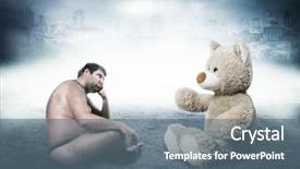  Presentation with toy - Amazing theme having strange naked man looks backdrop and a ocean colored foreground