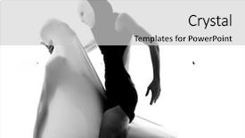  Presentation with performer - Amazing PPT layouts having strange people - dancer performer mime with mask backdrop and a  colored foreground