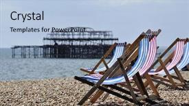  Presentation with chairs - Cool new PPT layouts with strange people - deck chairs on brighton beach backdrop and a light blue colored foreground