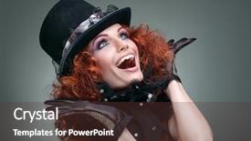  Presentation with mens fashion portrait - Beautiful PPT layouts featuring strange people - fashion girl portrait accessorys backdrop and a  colored foreground