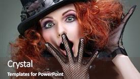  Presentation with red grey - Slide deck with strange people - fashion girl portrait accessorys background and a  colored foreground