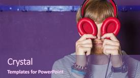  Presentation with eye popping funny cake pops - Presentation with strange people - funny looking man with headphone background and a  colored foreground