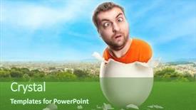  Presentation with shell - Slide set enhanced with strange people - man in the egg-shell background and a tawny brown colored foreground