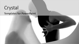  Presentation with acting - PPT theme featuring strange people - mime performer with mask acting background and a light gray colored foreground