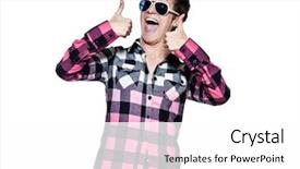  Presentation with weight loss woman showing - Colorful theme enhanced with strange people - portrait of a young expressive backdrop and a white colored foreground