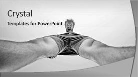  Presentation with grey - Beautiful presentation featuring strange people - silly man over grey background backdrop and a  colored foreground