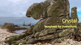  Presentation with lighthouse - Slides enhanced with strange shaped rock and nividic background and a  colored foreground