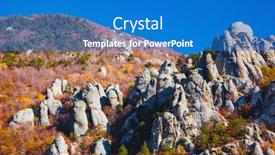  Presentation with nature village - PPT theme featuring strange-stone-pillars background and a teal colored foreground