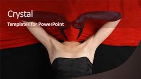  Presentation with steampunk lady - Theme featuring strangers - lady over red background and a tawny brown colored foreground