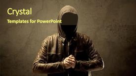  Presentation with faceless - PPT theme enhanced with strangers - suspicious faceless mature male background and a tawny brown colored foreground