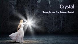  Presentation with dark forest - Theme enhanced with strangers - young woman with lantern walking background and a wine colored foreground